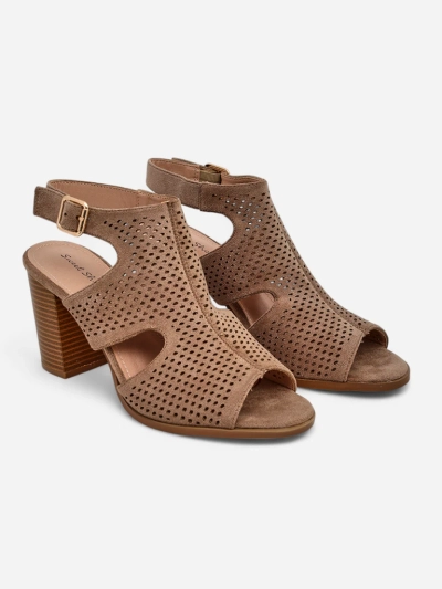 Royalfashion perforierte Blockabsatz‑Sandaletten für Damen Abetle