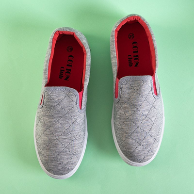 Сірі жіночі сліпони з вставками в кольорі фуксія Weridia