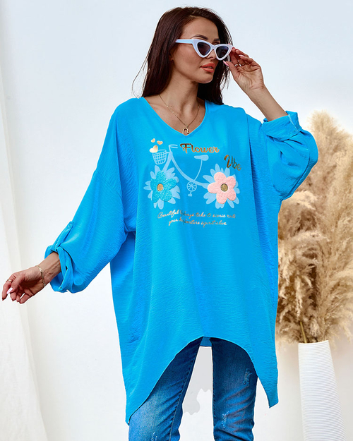 Royalfashion Довга жіноча блуза з принтом