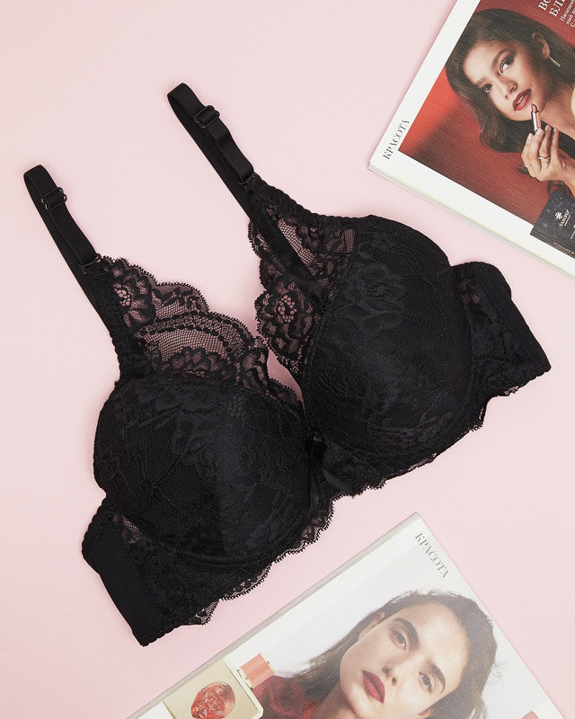 Damen-Push-up-BH mit schwarzer Spitze - Underwear