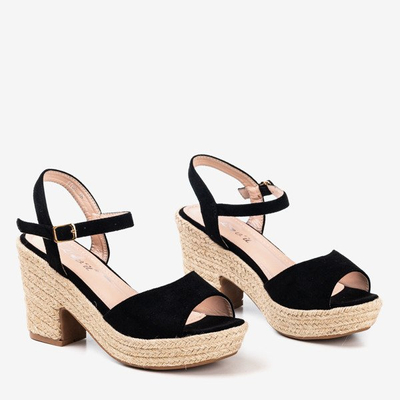 Schwarze Damensandalen an der Ferse Sugar Honey - Footwear 1