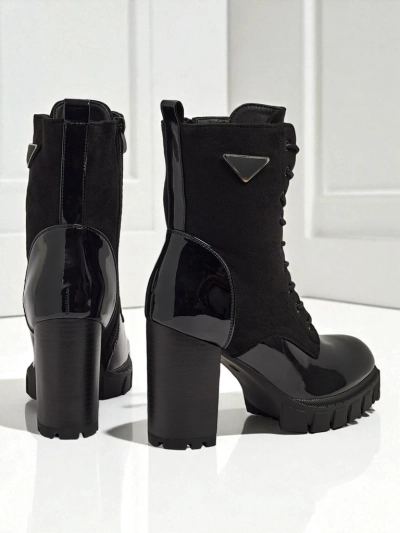 Damen Stiefeletten Öko-Wildleder mit Blockabsatz Event Bramble