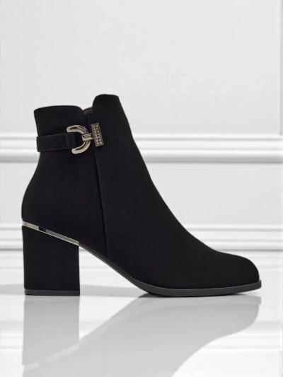 Damen Stiefeletten aus Öko-Leder mit Blockabsatz Ruvina