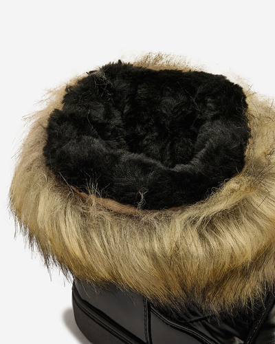 Royalfashion Schwarze Schlupfstiefel a'la Schneestiefel für Damen Gomllo