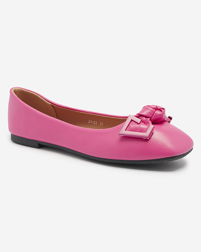 Жіночі рожеві балетки з декором на носі Caxien- Footwear