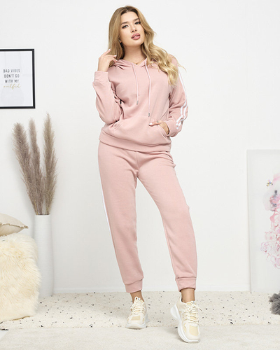 Rosa isolierter Damen-Trainingsanzug mit Streifen - Kleidung