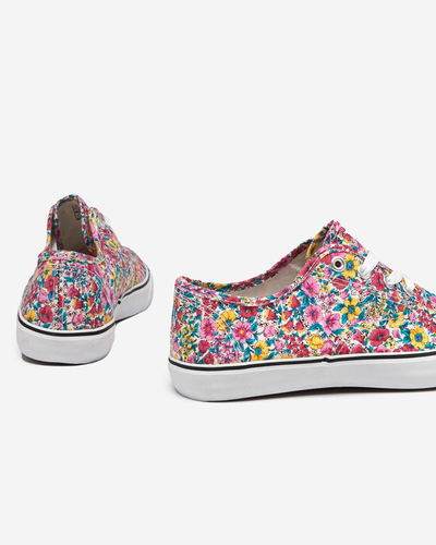 OUTLET Rosa Damensneaker mit Blumen Sertoli - Schuhe