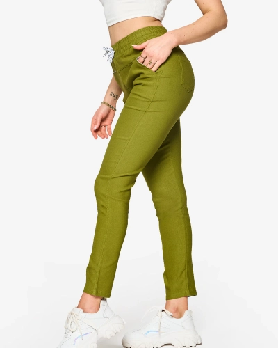 Gerade Damen Stoffhose in grün PLUS SIZE- Kleidung