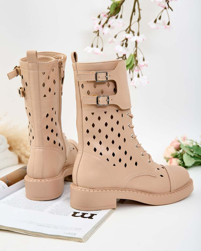 Royalfashion Damen durchbrochene Schnürstiefel Belsel