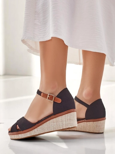 Royalfashion Damen Keilsandalen ohne Zehenteil Terrific