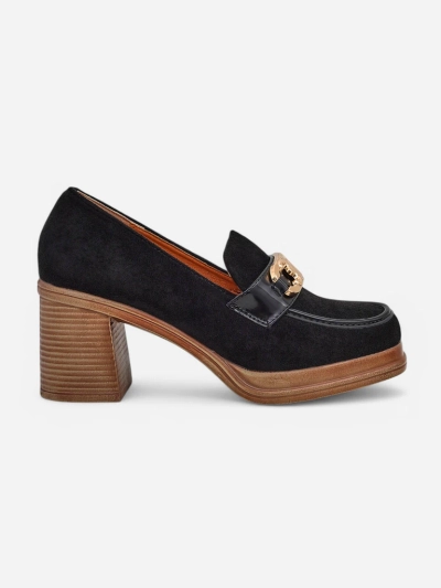 Royalfashion Damenmokassins auf einem Blockabsatz Qeroy