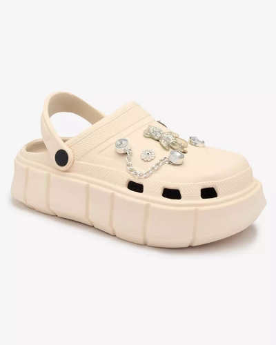 Royalfashion Creme Damen Flip-Flops aus Gummi Kooranza