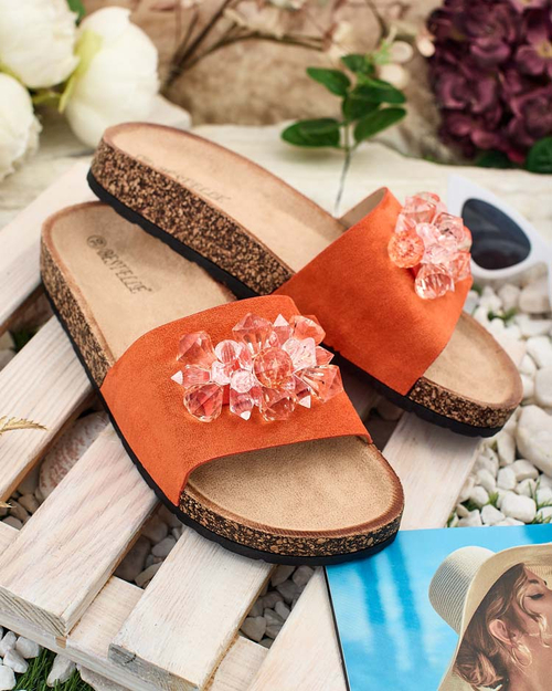 Жіночі шльопанці Royalfashion Villo зі стразами