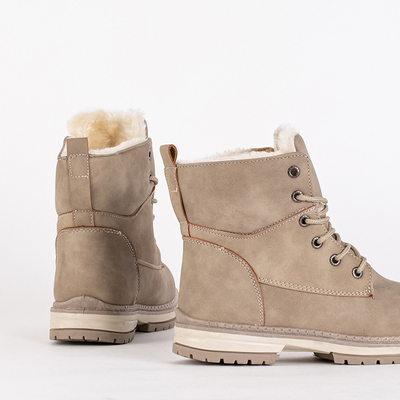 Beige matte Damenstiefel Misqa- Footwear