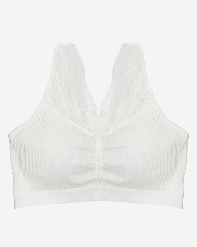 Weißer Sport-BH für Damen mit Spitze - Unterwäsche
