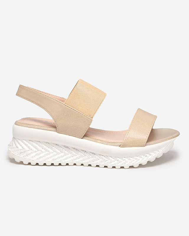 Damensandalen in Braun und Gold mit Zirkonia Maremino - Schuhe