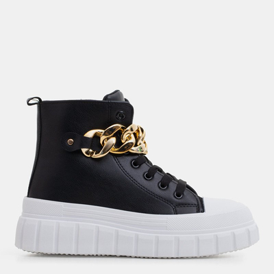 Високі чорні жіночі кеди на платформі Lanculi