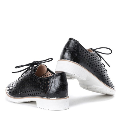 Schwarze durchbrochene Schuhe mit Nieten Morris - Footwear