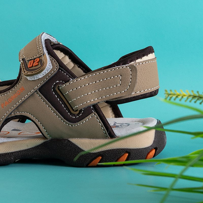 Beige Jungensandalen mit Klettverschluss Mediu - Footwear