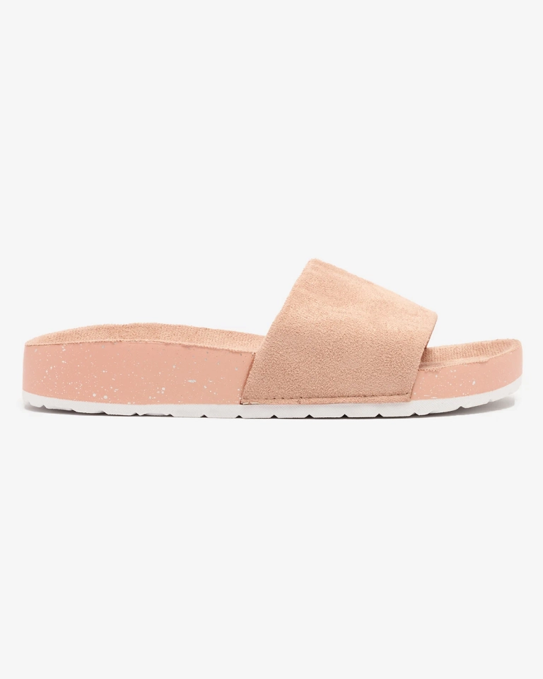 Royalfashion Hellrosa Damen Öko-Wildleder Ferixi Flip-Flops
