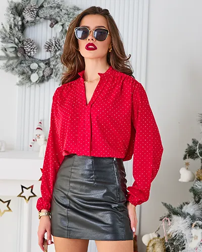 Royalfashion Damenbluse mit Strasssteinen