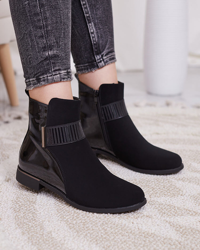 Royalfashion Schwarze matte Damenstiefel Reperra