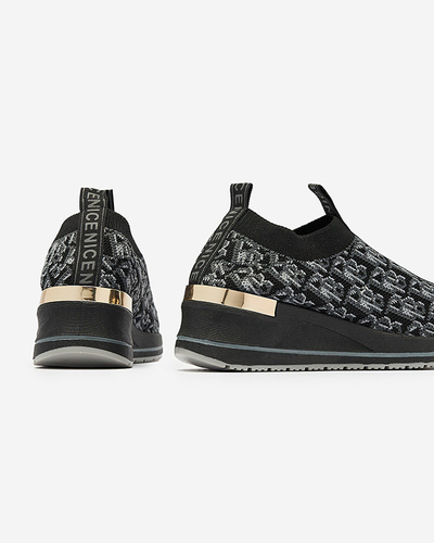 Schwarz-graue Damen-Slipper mit Aufdruck Scerpa- Footwear