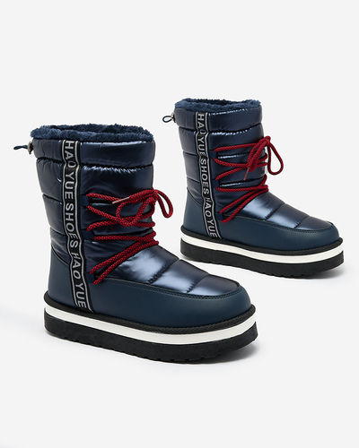 Royalfashion Marineblaue Damen Schneestiefel Gepanden