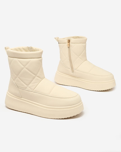 Royalfashion Beige Damenstiefel a'la Schneestiefel Kacecica