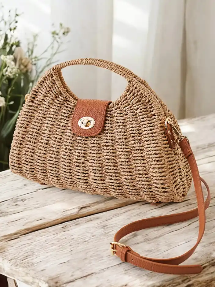 Royalfashion Kleine Korbtasche im Koffer-Stil