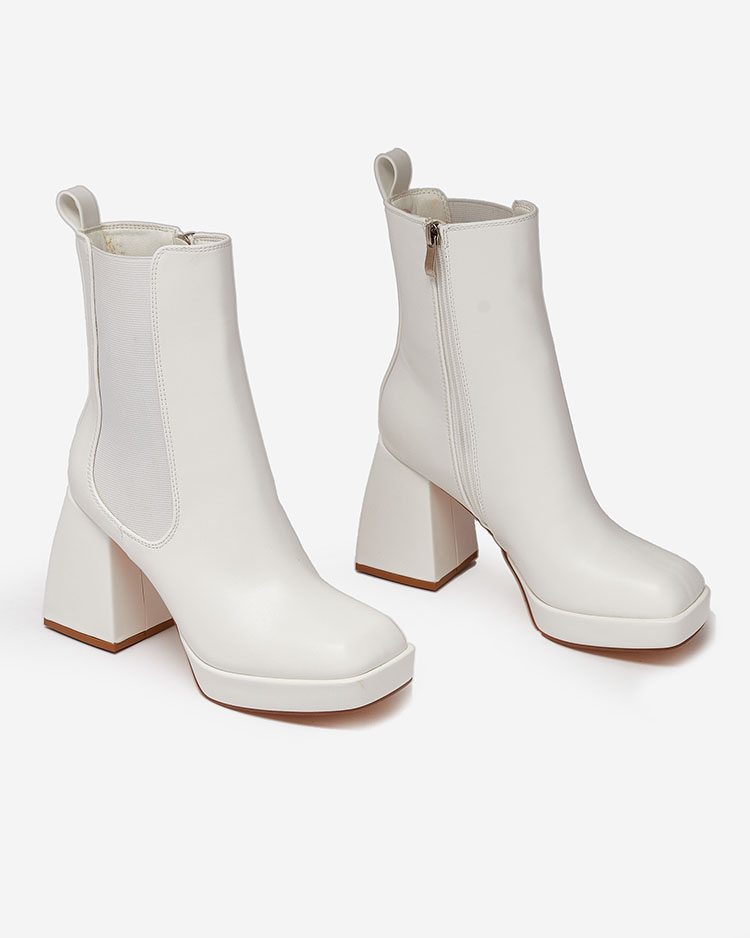 Royalfashion Weiße Damen Farhera Stiletto Stiefel