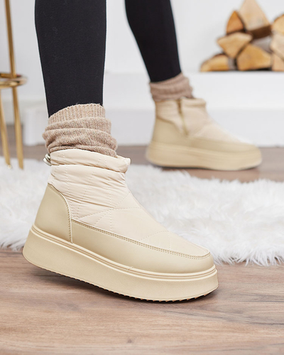 Royalfashion Damen Schneestiefel in beige Farbe Fopinia