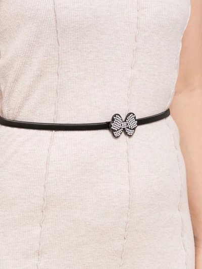 Schwarzer Damengürtel Melina mit Metallschleife im Latino-Glam-Stil
