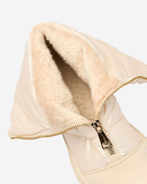 Жіночі черевики Royalfashion Tainve бежеві на плоскому каблуці