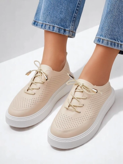 Royalfashion Damen perforierte Schnürsport Schuhe Vaned