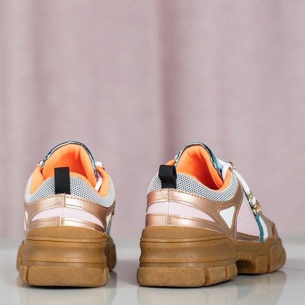 Pink Chunky Sneaker für Damen mit bunten Olyssotia-Einsätzen - Schuhe