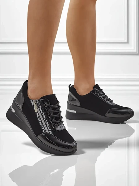 Schwarze Damen-Sneakers mit Keilabsatz Calista Nero – Eleganz und Komfort für jeden Tag