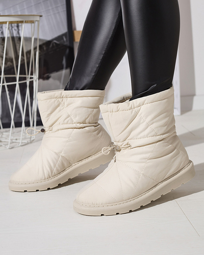 Beige Damen Isolierte Stiefel a'la Schneestiefel Kaliolen - Footwear