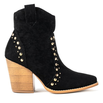 Schwarze Cowboystiefel auf einem hohen Gana-Pfosten - Schuhe