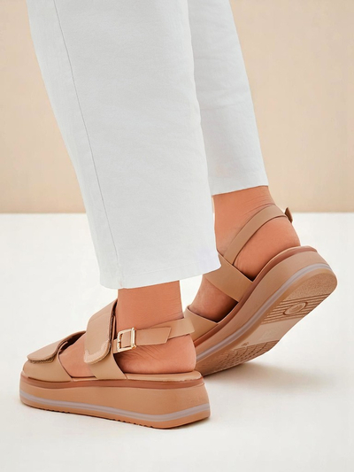 Royalfashion Damensandalen mit dickerer Sohle Tulipp