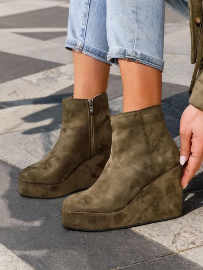 Royalfashion Damen Keil-Stiefeletten Sieffa