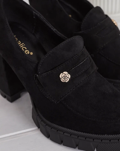 Elegante Schwarze Anitka Schuhe aus Öko-Leder
