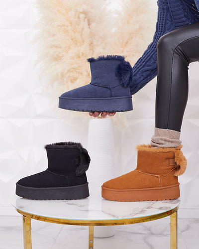 Royalfashion Damenstiefel a'la Schneestiefel in schwarz Goroggo