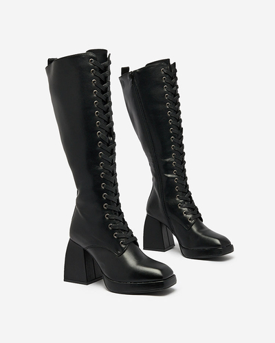 Royalfashion Damen Schnürstiefel in schwarz Geiotta