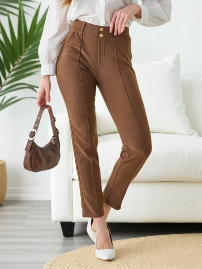 Royalfashion Damen-Treggings mit dekorativen Knöpfen