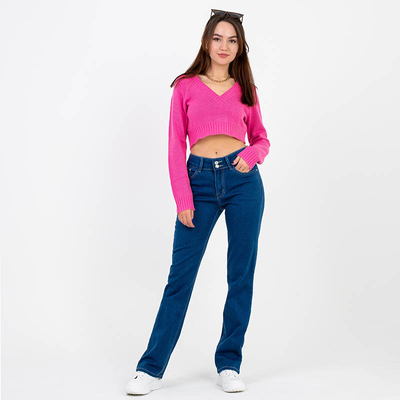 Blaue Damenjeans mit geradem Bein - Kleidung