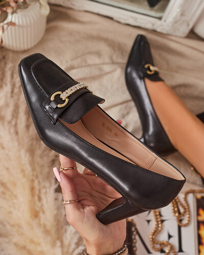 Schwarze Damen Pumps im Mokassin-Stil Kolalic- Footwear