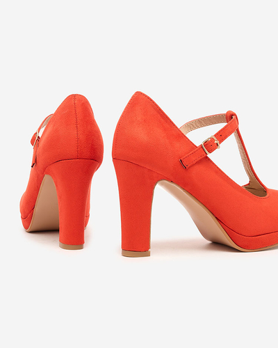 Royalfashion Orange Damen Öko-Wildleder Latopesa Pumps