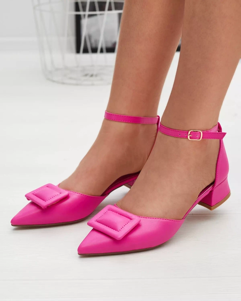 Fuchsiafarbene Damenpumps mit flachen Absätzen Beriji - Schuhe