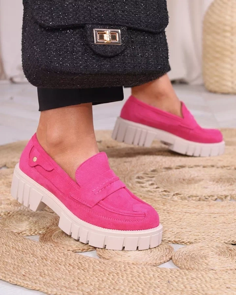 Royalfashion Eco Wildleder fuchsia Mokassins für Damen Siherta